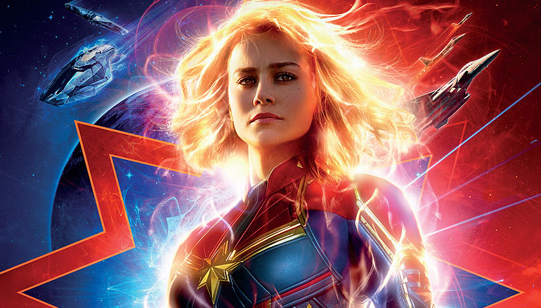 Captain marvel movie officially licensed promotional materials sample photo with Brie Larson